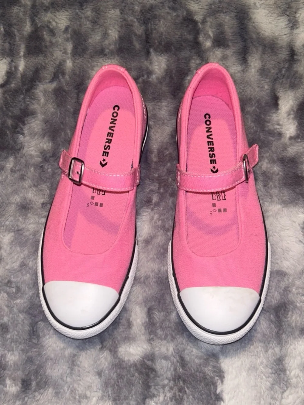 Converse Kids Pink Mary Jane Canvas Sneakers with Strap